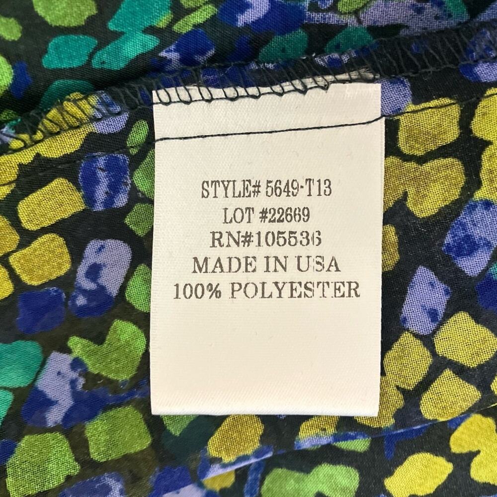 Slinky Brand Women's Multicolor Abstract Print Button-Up Blouse | Size XL - Picture 8 of 9